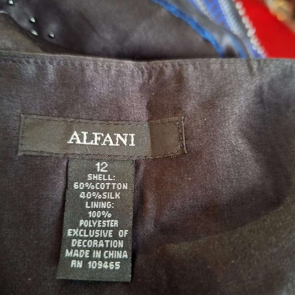 Alfani Elegant Silk Blend Sequin Accented Skirt